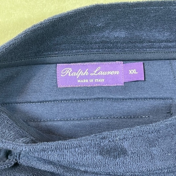 Ralph Lauren Purple Label RLPL XXL 5" Shorts Cotton Terrycloth Buckle Italy Soft - Picture 8 of 11